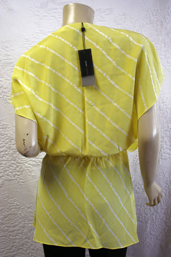 Haut En Soie BCBG Max Azria - Manches Bouffantes - Taille XXS - Lime Yellow - Neuf Avec Étiquette