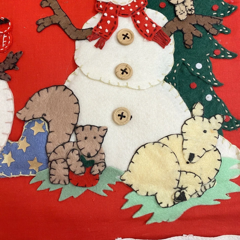 Countdown to Christmas Felt Applique Snowmen Birds Wildlife Advent Calendar - Image 4 of 4