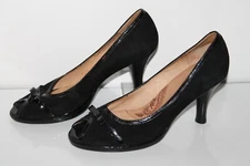 Sofft Peeptoe Heels, #1015421, Black, Leather, Womens US Size 7.5