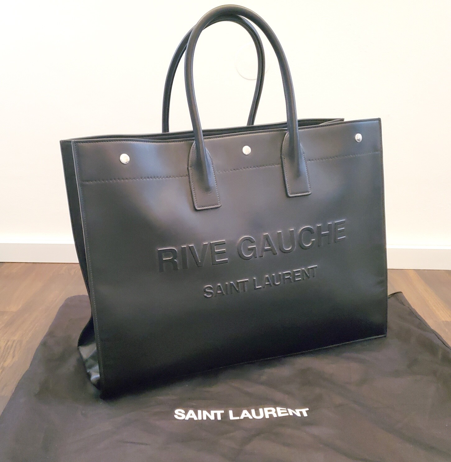 NUOVA Saint Laurent Big Leather Tote Bag Rive Gauche borsa grande pelle YSL