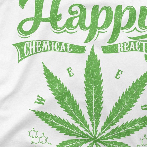 Happy Weed | Herren Fun T-Shirt Regular Fit S bis 4XL | 420 Mj Cannabis Ganja - Picture 13 of 13