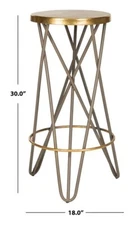 Safavieh Lorna Gold Leaf Bar Stool, Reduced Price 2172727377 FOX3254C