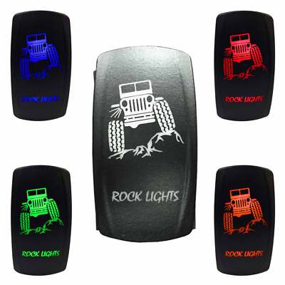 12V On/Off Toggle Rocker Switch ''Rock Lights''  Off Road 4x4 Crawler J**p Theme