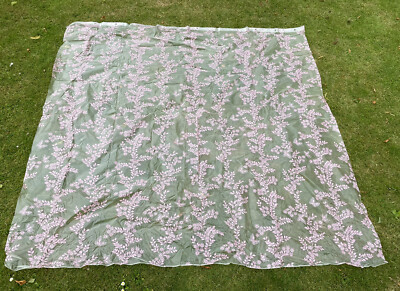 Vintage Retro 70er Duschvorhang hellrosa Kitsch Schmetterling Blumenmuster