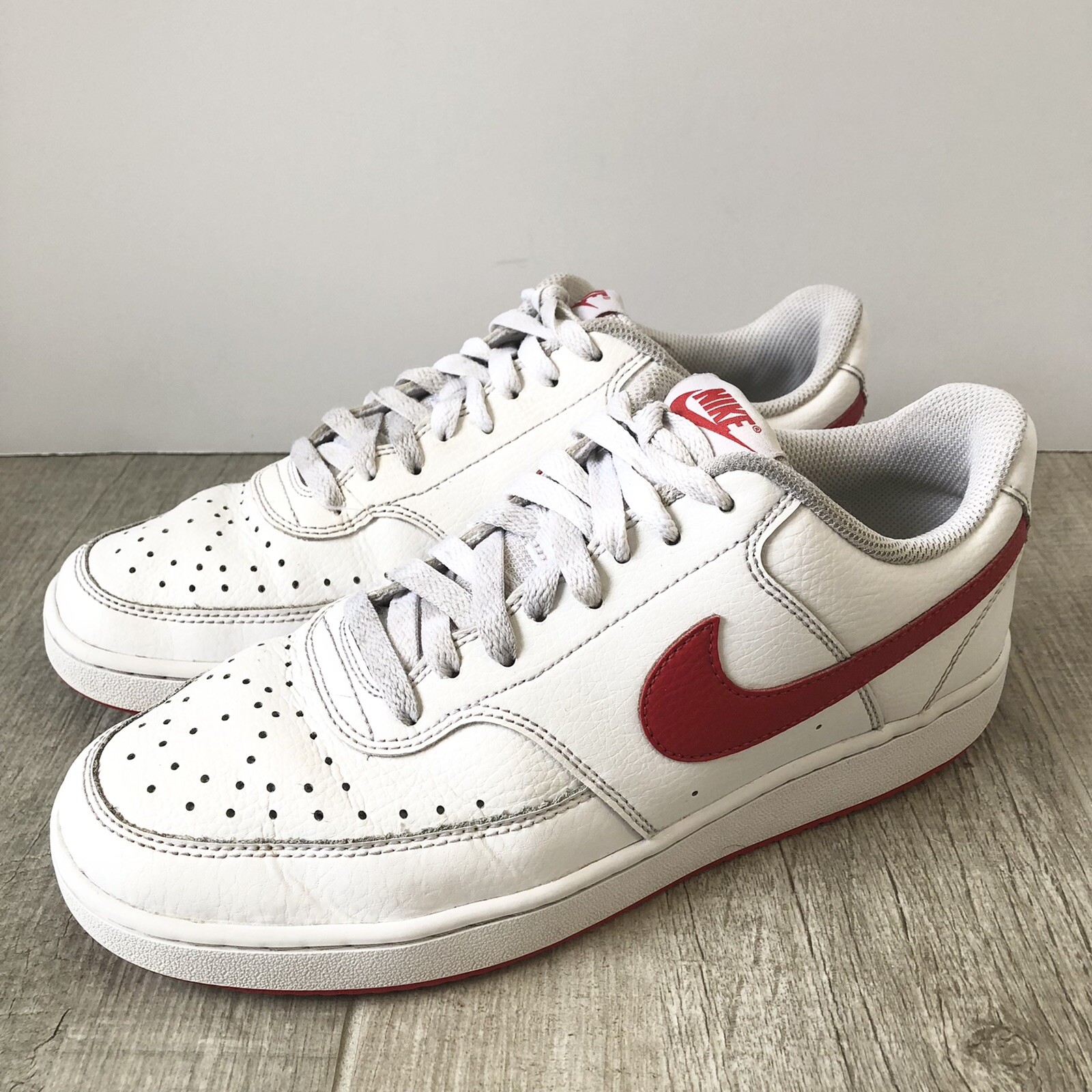 Size 8.5 - Nike Court Vision Low White University Red for sale online | eBay