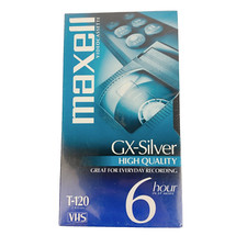 Maxell GX-Silver VHS Video Tape Blank T-120 6 Hour Brand New Sealed