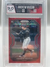 2021 Panini Prizm Andrew Vaughn Red Donut Circles Rookie 37/99 White Sox HGA 9