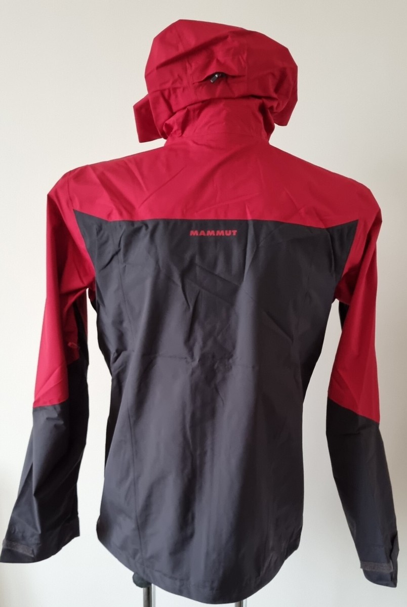 Mammut Gore-tex membrane Men Rain Waterproof Red/Black Jacket size