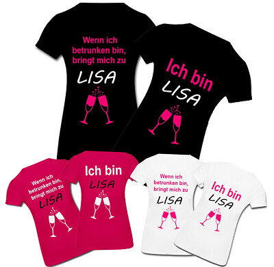 Partnershirts  Wenn ich betrunken bin.. Bringt mich mit Wunschname Sprücheshirt
