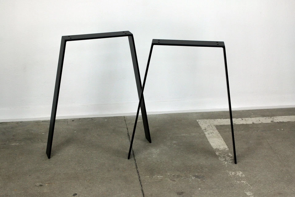 2x TISCHBEINE TISCHGESTELL TISCHKUFEN METALL STAHL TISCHFÜßE INDUSTRIAL TISCH V - Bild 4 von 4