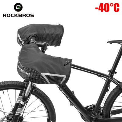 ROCKBROS Winter Gloves Cycling Motorcycle Handlebar Mittens Warmers Covers Black