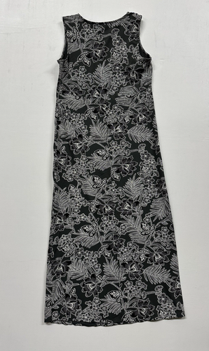 J Jill women size XS Wearever Collection midi tank floral gray dress - Picture 4 of 9