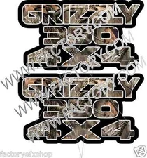 Grizzly 350 4x4 Camo Gas Tank Graphics Decal Sticker car window ATV Quad plastic