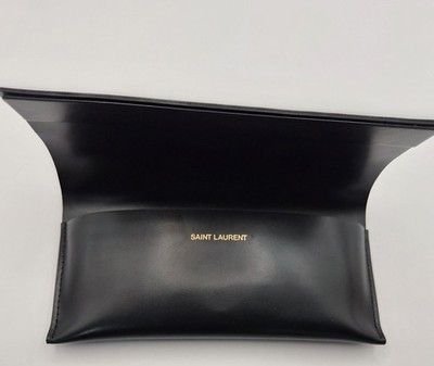 Saint Laurent Black Leather Eyeglasses/Sunglasses Case Hard Shell Protective Sle