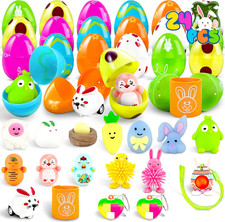 24 Packs Prefilled Easter Eggs with Toys inside - Pre Filled Stuffed Easter Eggs