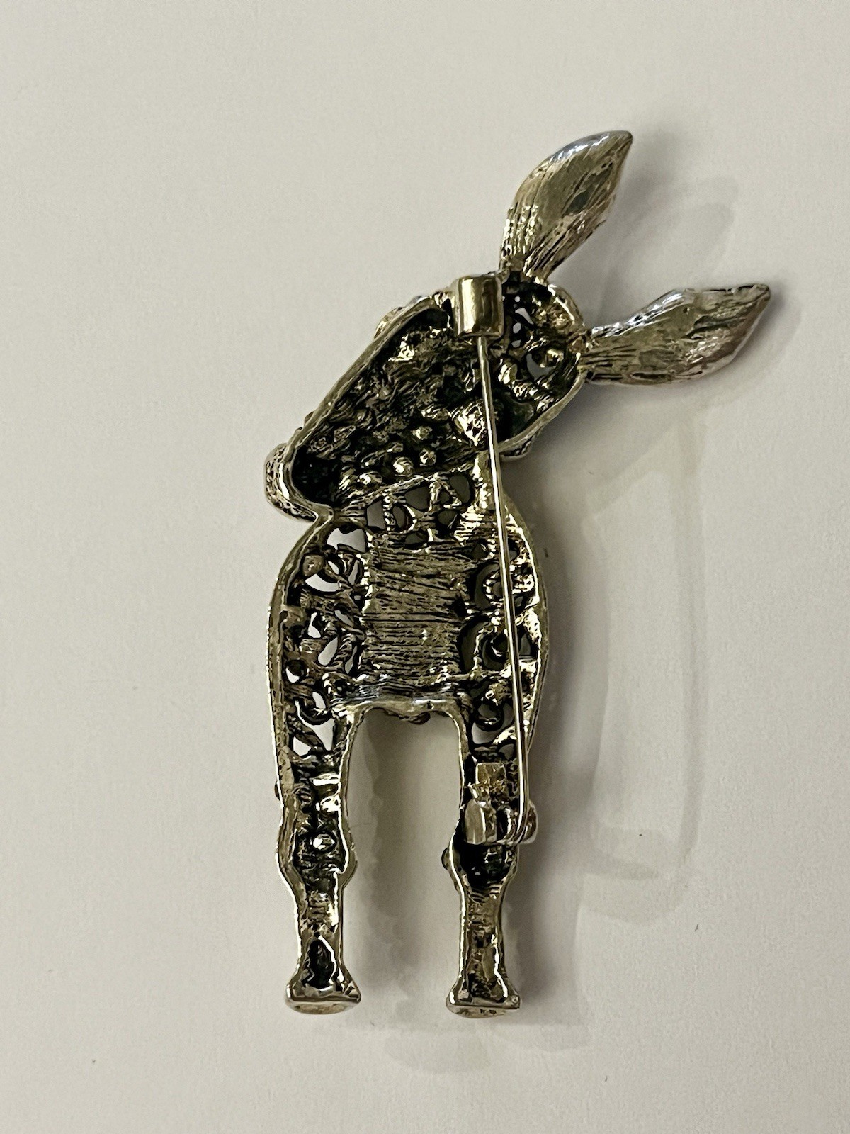 Rhinestone Donkey Statement Brooch - image 2
