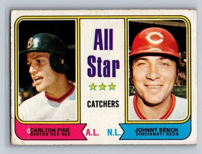 1974 Topps - All Star Catchers Johnny Bench, Carlton Fisk #331 - Image 1 of 2