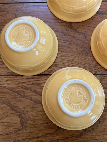 Longaberger Pottery Set of 4 - 4” Butternut Yellow Dessert Berry Bowls - Picture 6 of 8