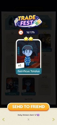 Monopoly Go stickers Set 3 - Petrificus Totalus
