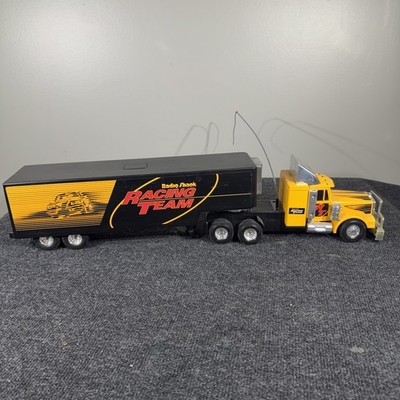 Vintage Radio Shack Racing Team Semi Truck + Trailer Untested Yellow