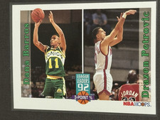 Dana Barros Drazen Petrovic w/ Michael Jordan 1992-93 NBA Hoops #321