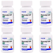 Major Bisacodyl 5 mg Laxative - 1000 Tablets | Dulcolax (4-2028) - 6 Pack