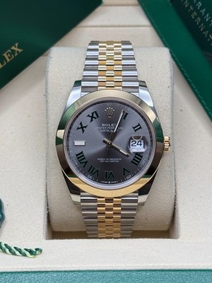 Rolex Datejust 41 NEW 2026 Wimbledon Dial Two Tone Yellow Gold Smooth Jubilee