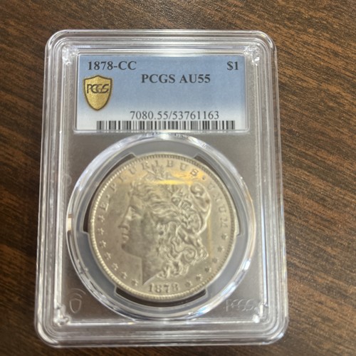 1878-CC Morgan Silver Dollar $1-Scarcer Carson City Mint. PCGS AU55. 