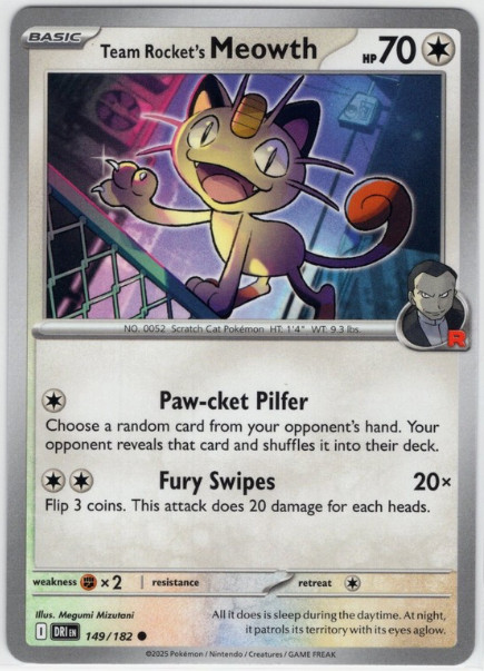 Team Rocket's Meowth - 149/182 - Destined Rivals - NM/M
