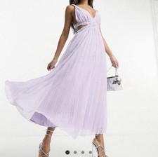 Asos Size 8 Maxi Dress Cut out Lavender Sleeveless Wedding Guest Backless