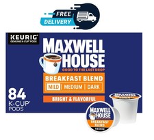 Maxwell House Breakfast Blend Mild Roast K-Cup Coffee Pods, 84 Ct Box