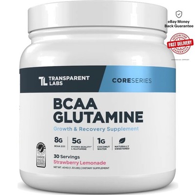 BCAA Glutamine Powder - 30 Servings of Strawberry Lemonade for Endurance