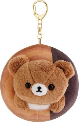 Rilakkuma × Mister Donut Chairoikoguma Plush Keychain Choco Fashion Hanging Doll