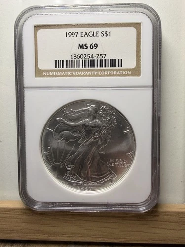 1997 American Silver Eagle NGC MS69 $1 Bullion