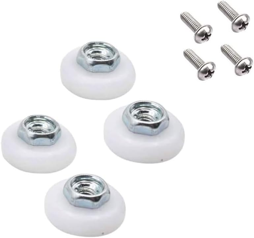 4-Pack Sliding Shower Door and Tub Rollers, 3/4 Inch Roller Diameter, for the Re