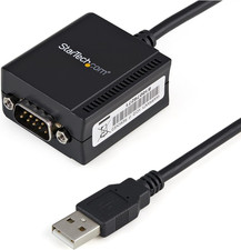 Startech 6Ft 1.8M 1-Port FTDI USB to Serial RS232 Adapter Cable with COM Reten