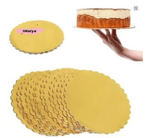 10 Pezzi Tagliere per Torte con Anelli Dorati 6 Pollici Cartone Cottura Torta B