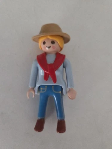Playmobil Figure Western Cowboy With Hat Vintage Style