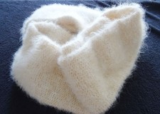 Mohair Schal gestrickt 300cm x 18cm Wollweiß...