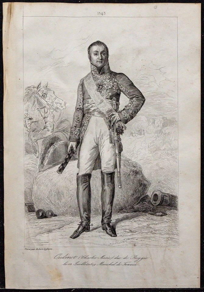1839 - Charles-Marie Oudinot - Portrait Antique Du Maréchal de France &
