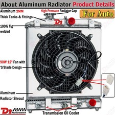 3 Row Radiator Shroud Fan For 1992-2000 Honda Civic D15 D16 Ek Integra Del Sol 3 Row Radiator Shroud Fan For 1992-2000 Honda Civic D15 D16 Ek Integra Del Sol