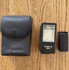 Canon Canolite ED Flash   Vintage Camera Flash   With Case  Battery Holder