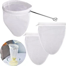 Ultra Fine Mesh Strainer Bags,Cheese Cloth Bag for Straining, with Stainless ...