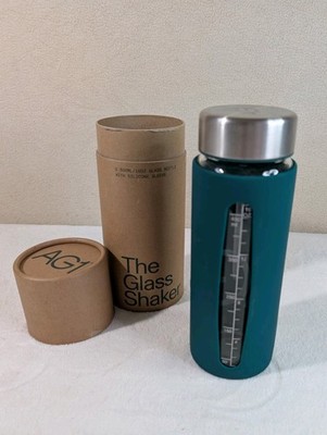 Be-Active 1 L Glass Water Bottle with Time Markers   Leakproof, Silicone Sleeve