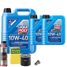 Motoröl 10W40 LIQUI MOLY 7L+MANN Ölfilter+Ölschlammspülung+Ölablassschraube