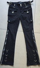 SIN EMBARGO, Pantalones Negros Góticos Punk Bootcut Cremallera Acampanada Anillo en D Emo Grunge XS