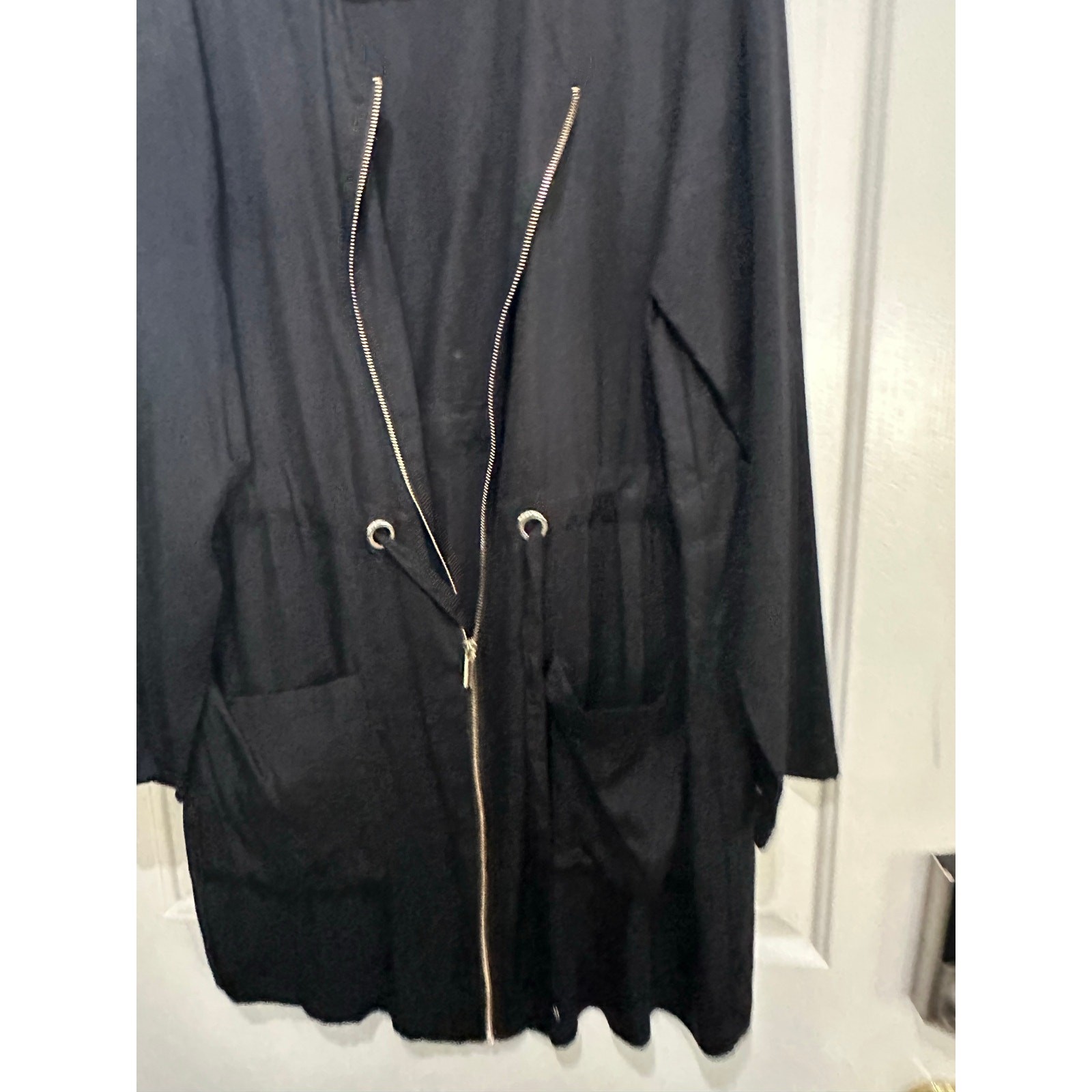 Zara Basic Trench Jacket Mid Length Full Zip Long… - image 2