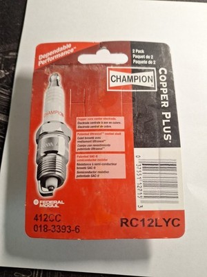 Pack Of 2 Genuine Champion Copper Plus Spark Plugs. RC12LYC  412
