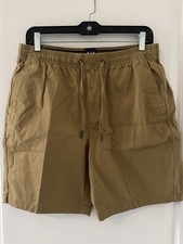 Gap Men's Shorts M Stretch Twill Pull On Drawstring Elastic Waist Short Tan M