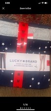 Lucky Brand Ladies S 2 Pk Lounge Pants Grey Navy Straight Leg Pocket